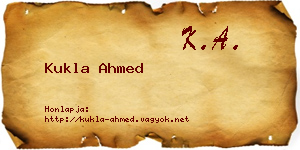 Kukla Ahmed névjegykártya